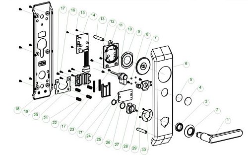 Электронный гостиничный замок HSU-9938-S