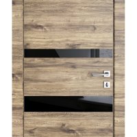 ШИ дверь DO-612 Лофт светлый/стекло Черное