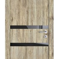 ШИ дверь DO-613 Рустик натуральный/стекло Черное