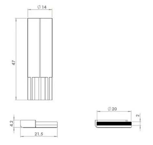 Дверной ограничитель магнитный скрытый серый VERUM MOD 1