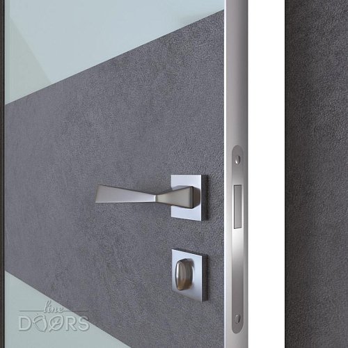 Дверь межкомнатная DO-508 Бетон темный/стекло Белое