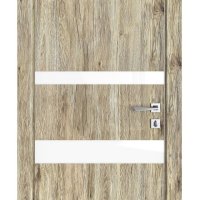 Дверь межкомнатная DO-512 Рустик натуральный/стекло Белое