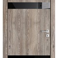 Дверь межкомнатная TL-DO-502 Кипарис/стекло Черное