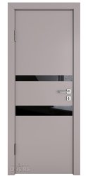 ШИ дверь DO-612 Серый бархат/стекло Черное