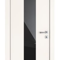 ШИ дверь DO-610 Сливки/стекло Черное