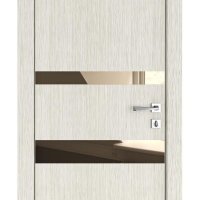 Дверь межкомнатная DO-512 Белая лиственница/зеркало Бронза