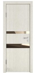Дверь межкомнатная DO-512 Белая лиственница/зеркало Бронза