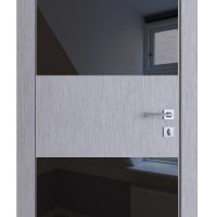 ШИ дверь DO-608 Металлик/стекло Черное