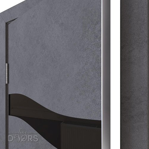 ШИ дверь DO-603 Бетон темный/стекло Черное