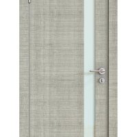 Дверь межкомнатная DO-507 Серый дуб/стекло Белое