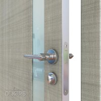 ШИ дверь DO-607 Серый дуб/стекло Белое