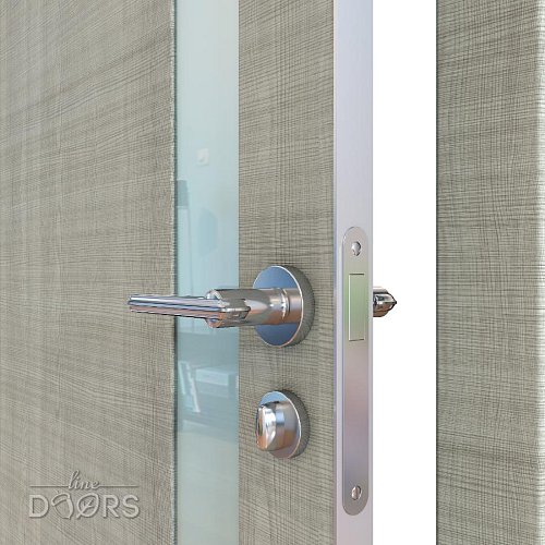 ШИ дверь DO-607 Серый дуб/стекло Белое