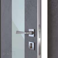 ШИ дверь DO-604 Бетон темный/стекло Белое