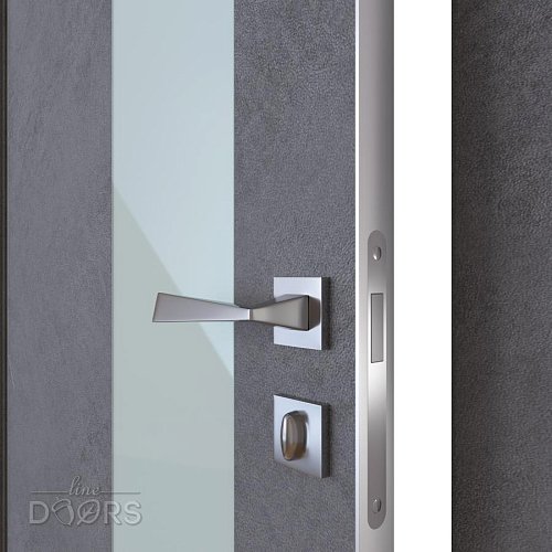 ШИ дверь DO-604 Бетон темный/стекло Белое