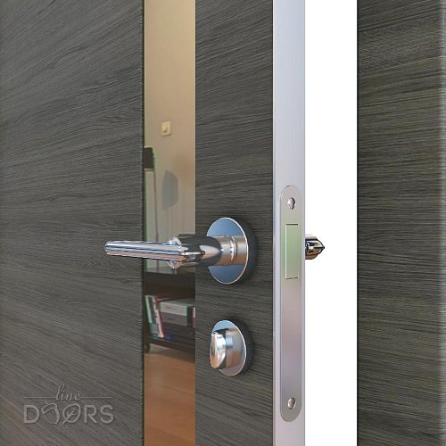 Дверь межкомнатная DO-507 Ольха темная/зеркало Бронза