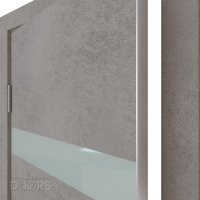 ШИ дверь DO-602 Бетон светлый/стекло Белое