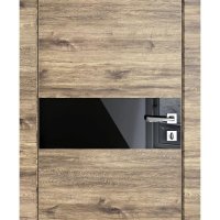 Дверь межкомнатная DO-509 Лофт светлый/стекло Черное