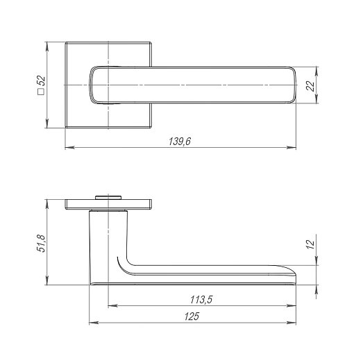 Ручка Punto (Пунто) раздельная K.ARC.Q52.VIVA SSC-16 сатин.хром