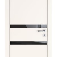 Дверь межкомнатная DO-513 Сливки/стекло Черное