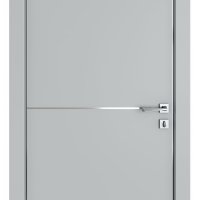 Дверь межкомнатная DG-522 Силк маус/молдинг хром