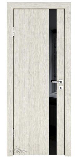 Дверь межкомнатная DO-507 Белая лиственница/стекло Черное