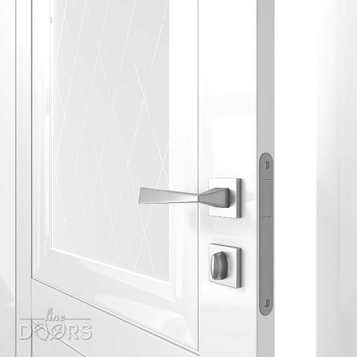 Дверь межкомнатная DO-PG2 Белый глянец/Ромб