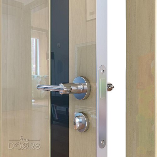 Дверь межкомнатная DO-507 Анегри светлый/стекло Черное