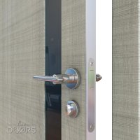 Дверь межкомнатная DO-507 Серый дуб/стекло Черное