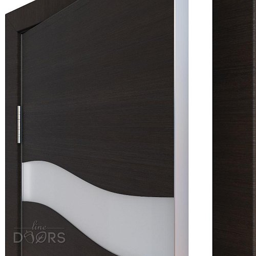 Дверь межкомнатная DO-503 Венге горизонтальный/Снег