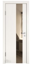 ШИ дверь DO-604 Белый ясень/зеркало Бронза