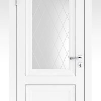 Дверь межкомнатная DO-PG2 Белый бархат/Ромб