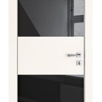 ШИ дверь DO-608 Сливки/стекло Черное