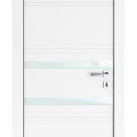 Дверь межкомнатная DO-515 Белый бархат/стекло Белое