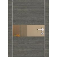 Дверь межкомнатная DO-509 Ольха темная/зеркало Бронза