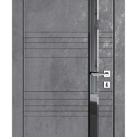 Дверь межкомнатная DO-514 Бетон темный/стекло Черное