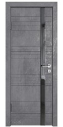 Дверь межкомнатная DO-514 Бетон темный/стекло Черное