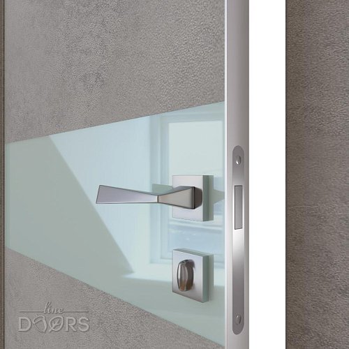 Дверь межкомнатная DO-509 Бетон светлый/стекло Белое