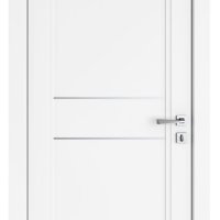 Дверь межкомнатная DG-M-7 Белый бархат/молдинги светлые