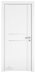 Дверь межкомнатная DG-M-7 Белый бархат/молдинги светлые
