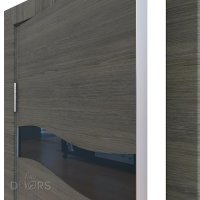 ШИ дверь DO-603 Ольха темная/стекло Черное