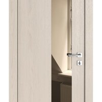 Дверь межкомнатная DO-504 Ясень капучино/зеркало Бронза