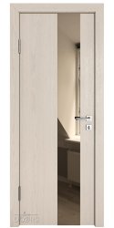 Дверь межкомнатная DO-504 Ясень капучино/зеркало Бронза