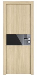 Дверь межкомнатная DO-501 Дуб светлый/стекло Черное