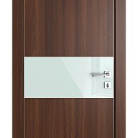 ШИ дверь DO-601 Орех тисненый/стекло Белое