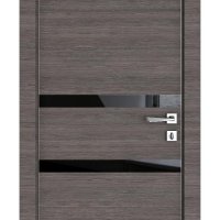 Дверь межкомнатная DO-513 Ольха темная/стекло Черное