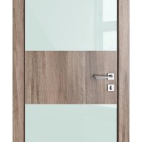 ШИ дверь DO-608 Орех седой светлый/стекло Белое