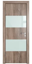 ШИ дверь DO-608 Орех седой светлый/стекло Белое