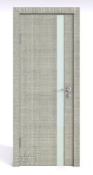 ШИ дверь DO-607 Серый дуб/стекло Белое