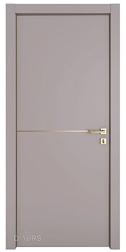 Дверь межкомнатная DG-522 Серый бархат/молдинг золотой