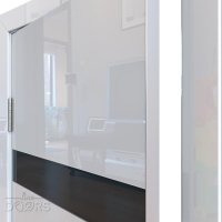 ШИ дверь DO-602 Белый глянец/стекло Черное